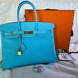 Hermès Birkin 35 Bleu du Nord Epsom Gold Hardware